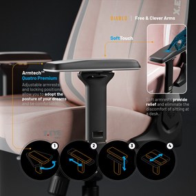 Ružová herná stolička Diablo X.Eye Prime Akira Pink