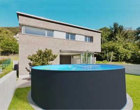 Bazén Planet Pool oceľový 4,5 x 1,2 m Antrazit/Blue + skimmer