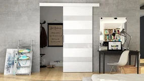 Interiérové ​​posuvné dvere Melanie 80 V, Farby: choco / biely lacobel