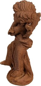 Dekoratívna hrdzavá figúrka anjelik s harfou - 6*6*14 cm