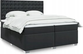 vidaXL Boxspring posteľ s matracom čierna 200x200 cm umelá koža