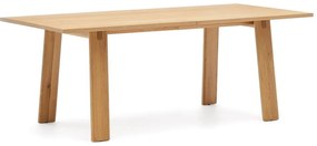 Rozkladací jedálenský stôl s prídavnou doskou s doskou v dubovom dekore 95x200 cm Arlen – Kave Home