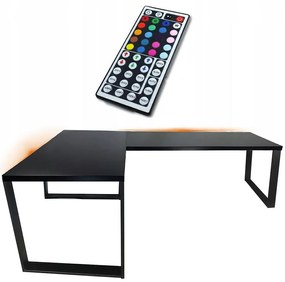 Písací Stôl Roh. Loft Low Čierna 202x136x2,8 Model 1