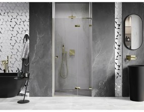 Mexen, Mexen Lunar L Otočné pravé sprchové dvere 75 cm, transparentné, zlaté - 834L-075-000-50-00-P