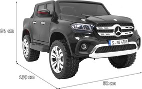Ramiz Mercedes Benz X-Class pre deti Čierna Pickup + Pilot + pohon 4x4