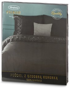 BAVLNENÉ OBLIEČKY LANA3 160X200 CM, 2KS 70X80 CM ČIERNE