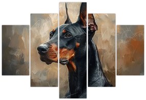 Obraz - Portrét Dobermana (150x105 cm)