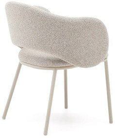 Slonovinové čalúnené jedálenské kreslo Maina – Kave Home