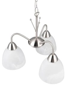 Závesné svietidlo so skleneným tienidlom v bielo-striebornej farbe ø 43 cm Dobby – Trio