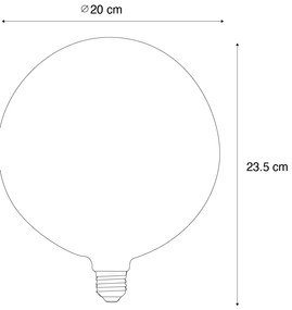 E27 LED žiarovka G200 dymová 4W 250lm 1800K
