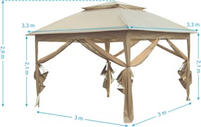 Marimex | Záhradný altánok Marimex Vista 3x3 m - béžový | 10970574