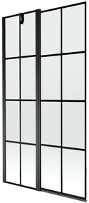 Mexen Flip vaňová zástena jednokrídlová 100 x 150 cm, Čierny vzor, Čierna - 894-100-101-70-77