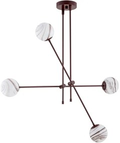 Argon 1842 - Luster na tyči ABSOS 4xE14/7W/230V alabaster hnedá