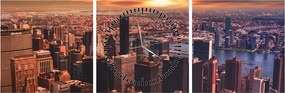 Obraz - Pohľad na metropole (s hodinami) (90x30 cm)