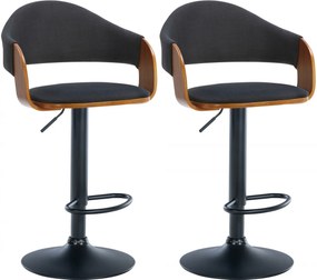 Design-Shop 2x Barová stoličkaNilse - látka, čierny rám - orech/čierna