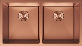 Mexen Binox, 2-komorový nerezový drez 800 x 450 mm, brúsená meď, 6421802000-65