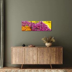 Obraz ružového kvetu (s hodinami) (90x30 cm)