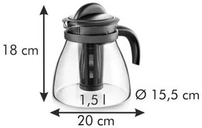 Tescoma MONTE CARLO 647110.44 - Kanvica MONTE CARLO 1.5 l, s vylúhovacím sitkom, antracitová