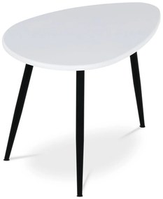 Autronic - Konferenční stůl, MDF deska, bilý matt, černý kov - AF-3011 WT
