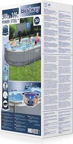 Bazén s oceľovým rámom Power 488x305x107, BESTWAY 7v1 + príslušenstvo