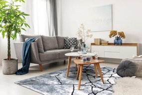 Koberec COZY 8873 Cracks jasný sivý/nebeský