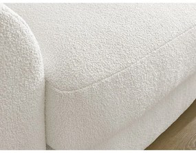 Biela rohová pohovka z textílie buklé (pravý roh/s leňoškou) Leonore – Bobochic Paris