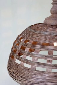 Prírodné antik závesné svetlo lampa z prúteného ratanu - Ø 31*38cm/ E27/ 25W