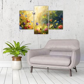 Obraz - Jarná kvetinová lúka, maľba (90x60 cm)