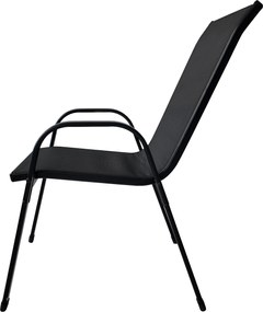 TRENDIE Záhradné stoličky sada 6ks čierne