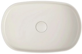 Sapho Sapho, INFINITY OVAL keramické umývadlo na dosku, 55x36 cm, Ivory, 10NF65055-2K