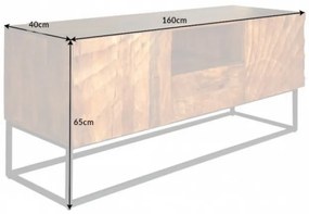 Dizajnový TV stolík Shayla 160 cm mango