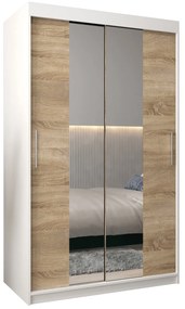 Šatníková skriňa 120 cm Toki 1 (Biela matná + Dub sonoma). Akcia -69%. Vlastná spoľahlivá doprava až k Vám domov. 1064890
