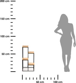 STOJAN NA KVETINÁČ KASKADA 70X34X34 CM ČIERNA/HNEDÁ