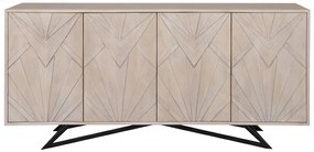 Komoda METROPOLITAN 170 cm 3D mangové drevo, povrchová úprava bielou farbou