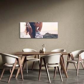 Obraz ženy na pláži (120x50 cm)