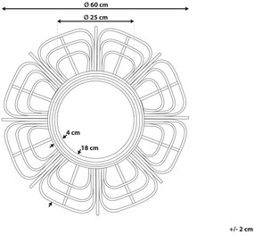 Nástenné ratanové zrkadlo ⌀ 60 cm béžové PASAKU Beliani