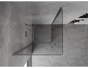 Mexen Mist-B Duo, 2-krídlový výklopný sprchový kút 85 x 85 cm, číre sklo, chrómový profil, 8A2-085-085-01-00