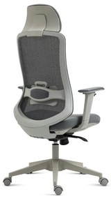 Kancelárska ergonomická stolička BULMA — sieť/látka, sivá