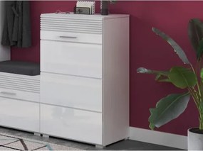 Predsieňová skrinka/botník Linus, bíela lesk%