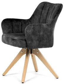 Autronic BONTEC Jedálenská stolička, čierna, zamatová látka, HC-D7188 BK4 Farba: Čierna