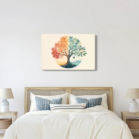 Obraz – Duálny strom s motýľom (90x60 cm)