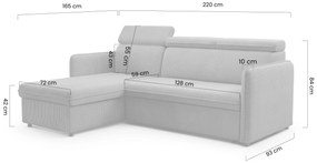 Rozkladacia rohová sedacia súprava Barcelia Mini univerzálna - béžový menčester Anafi 22