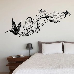 PIPPER | Samolepka na stenu "Kolibrík s ornamentom" 45x140cm