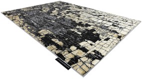 Moderný koberec DE LUXE 2079 Štrukturálny zlatý / sivý