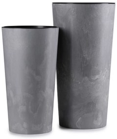 PLASTOVÝ KVETINÁČ URBANIKA SADA 2KS 57X30 CM+46,6X25,5 CM IMITÁCIA BETÓNU SIVÁ