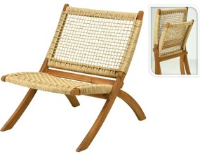 Skladacie kreslo s výpletom Relax, akáciové drevo, 78 x 63 x v. 73 cm
