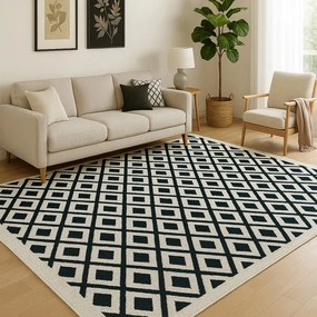 Koberec POLO čierny / biely