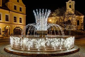 DECOLED LED světelný řetěz FLASH, 5 m, ledově bílá, 60 diod, IP67, bílý kabel