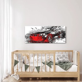 Obraz - Maľované auto v akcii (120x50 cm)