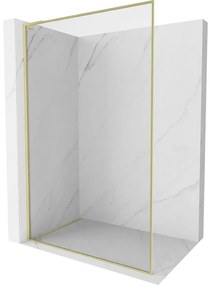 Mexen, Mexen Kioto-XF L sprchová stena s rámom 80 x 202 cm, priehľadná 10 mm, brúsené zlato - 800-080-174-55-00-XF
